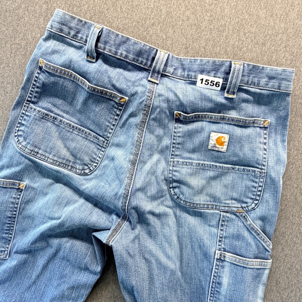 Carhartt Relaxed Fit Carpenter Jeans Mens 36x36 Light Wash Blue Denim Work Pants